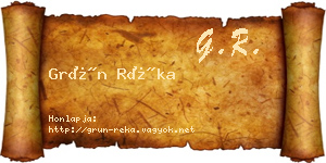 Grün Réka névjegykártya